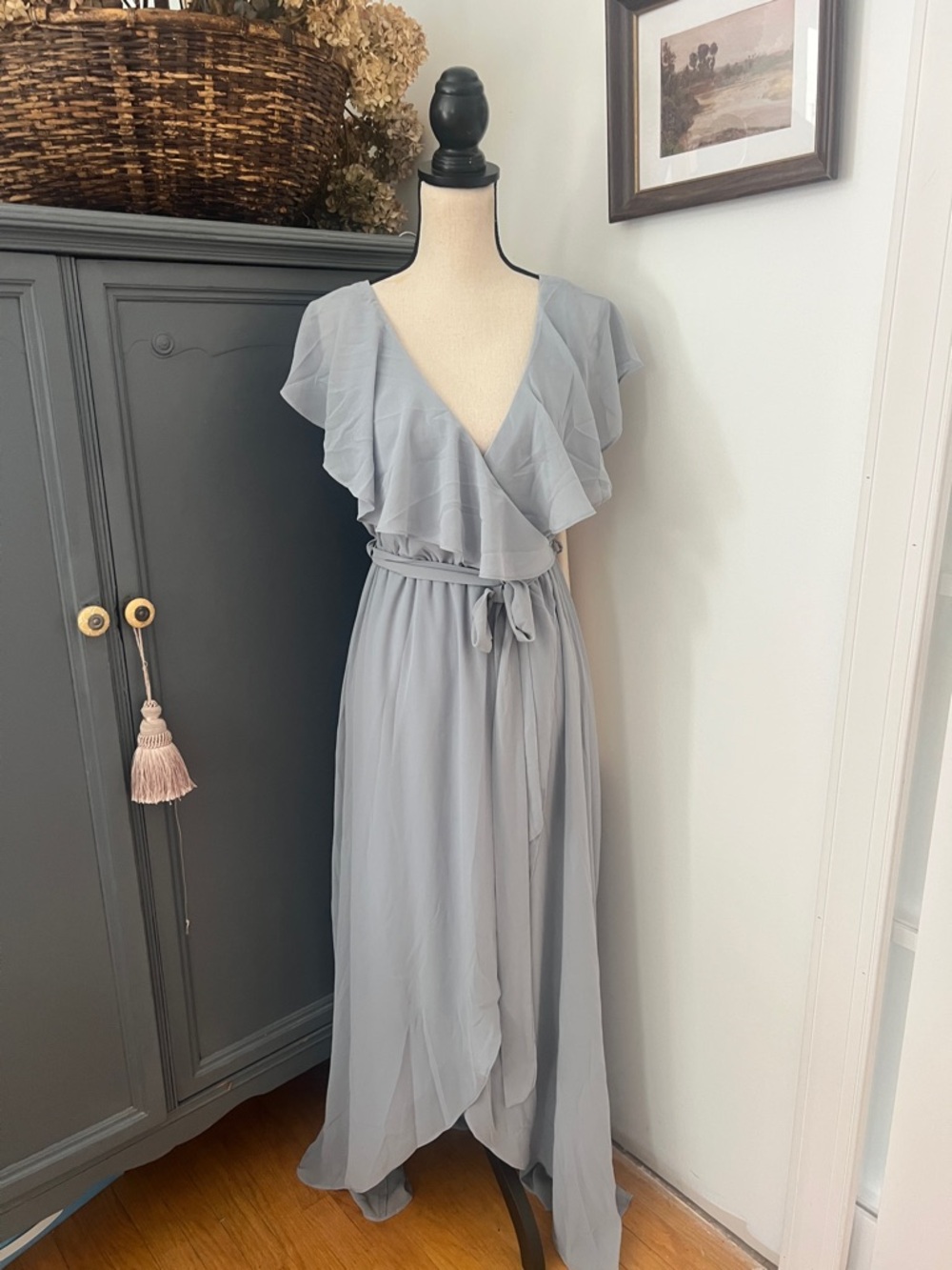 NWT Baltic Born Katya Ruffle Maxi Dress light blue - Picture 2 of 4